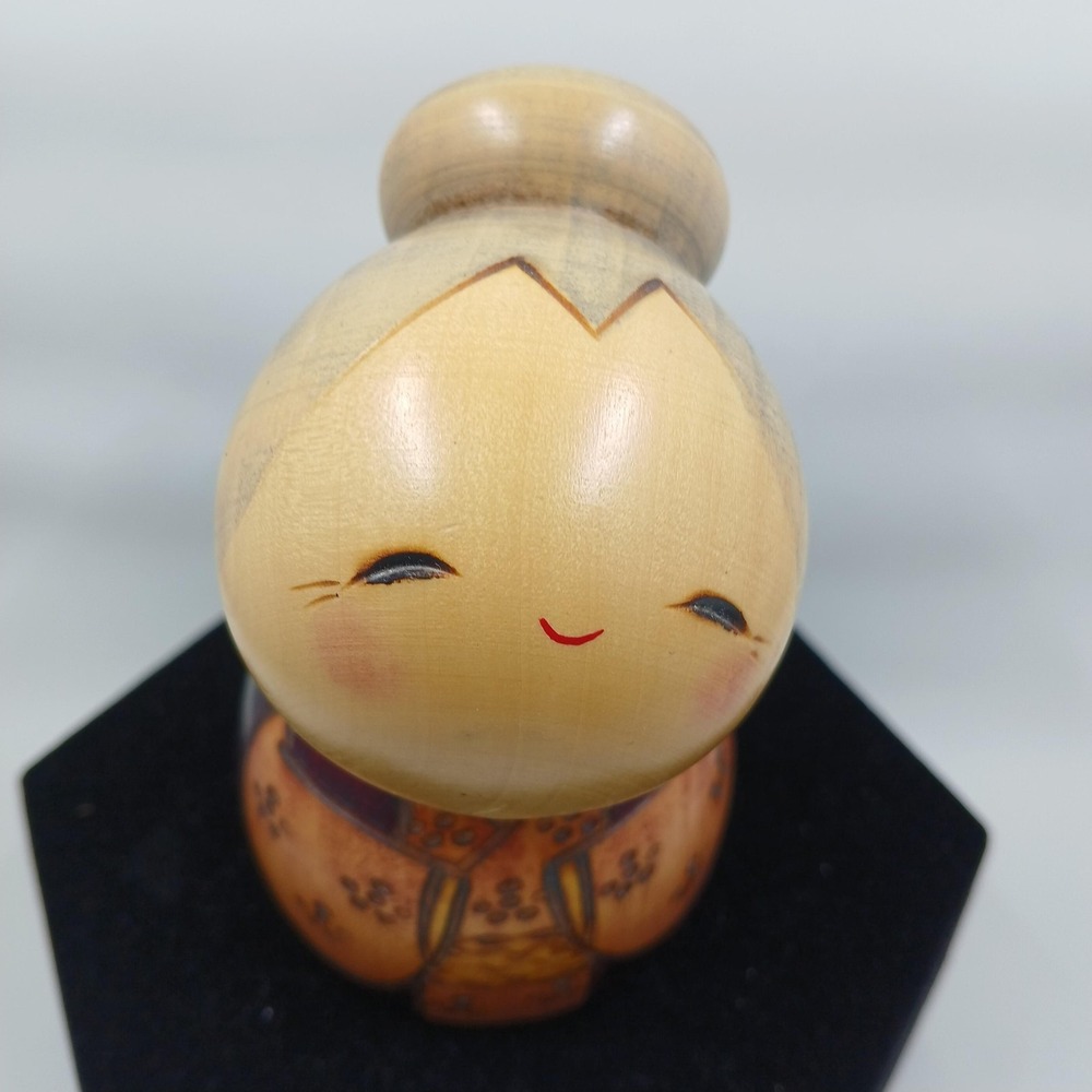 Japanese Kokeshi Wooden Doll Pair Hand Painted Kimono‎ Couple Signed Lacquered - Picture 8 of 15